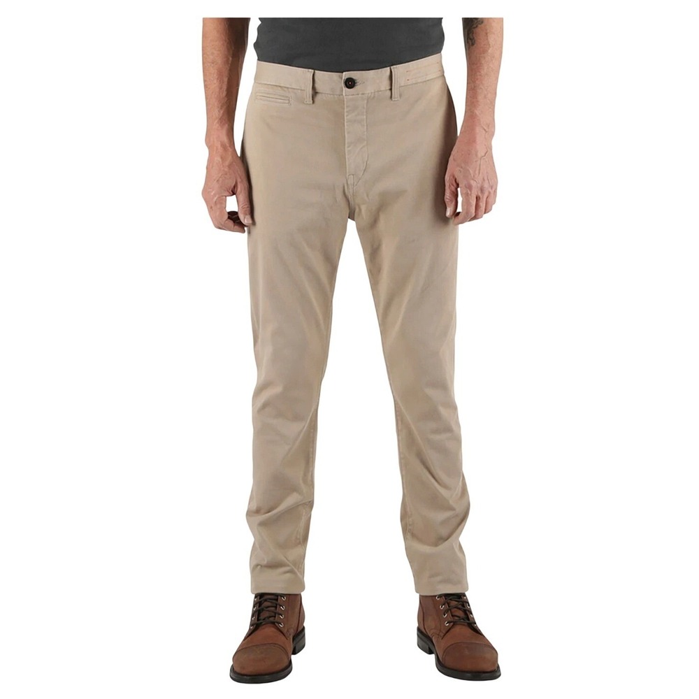 Hiroshi Kato Axe Slim Chino Pant Men 33x28 Sand Beige Cotton Stretch Made in USA